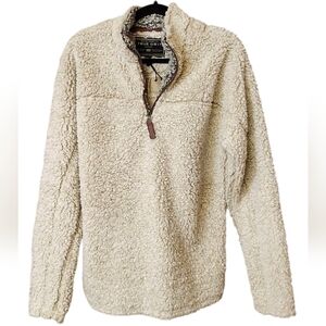 CLOSET CLEAROUT True Grit Men's Cream Sherpa Sweater Jacket Pullover Size Small